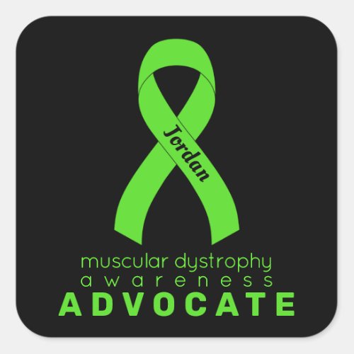 Muscular Dystrophy Advocate Black Square Sticker