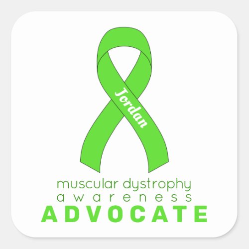 Muscular Dystrophy Advocate White Square Sticker