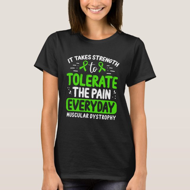 Muscular Dystrophy Awareness Green Ribbon Fighter T-Shirt (Front)