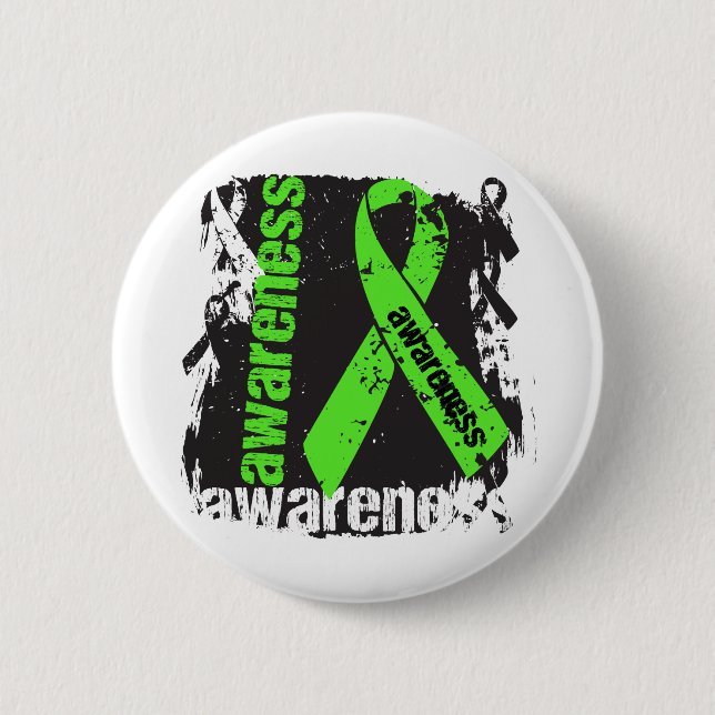 Muscular Dystrophy Awareness Grunge Ribbon Button (Front)