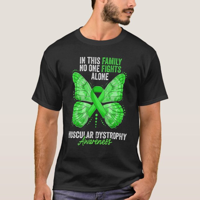 Muscular Dystrophy Awareness Month Butterfly Green T-Shirt (Front)