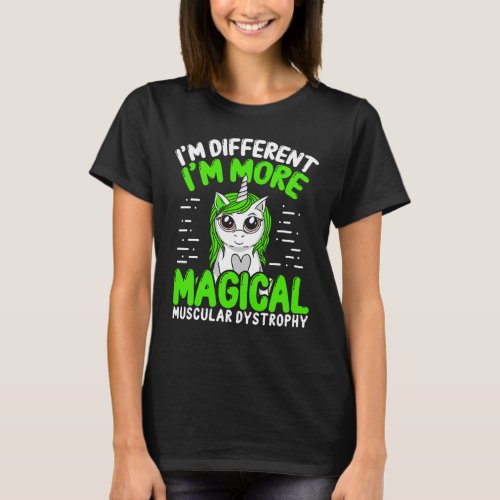 Muscular Dystrophy Awareness Unicorn Green Ribbon T_Shirt