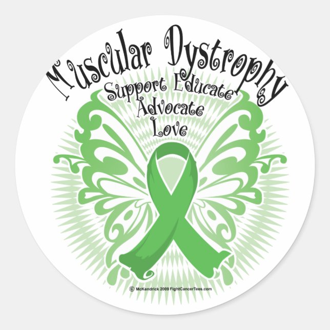 Muscular Dystrophy Butterfly 3 Classic Round Sticker (Front)