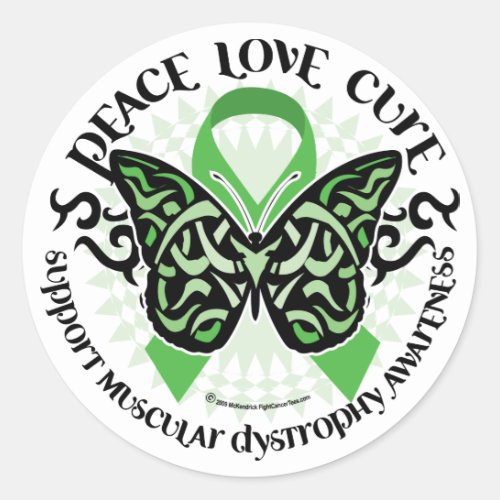 Muscular Dystrophy Butterfly Tribal 2 Classic Round Sticker