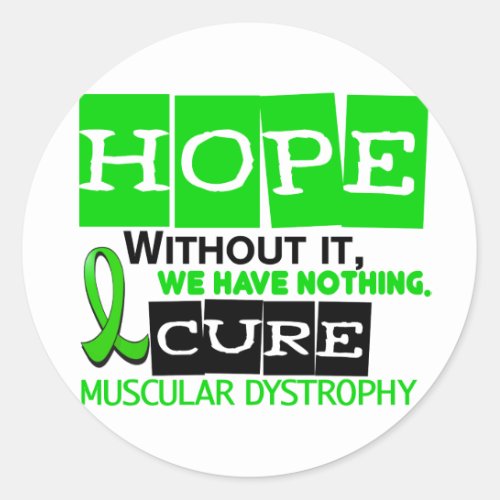 Muscular Dystrophy HOPE 2 Classic Round Sticker