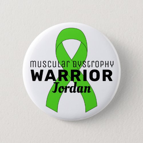 Muscular Dystrophy Ribbon White Button