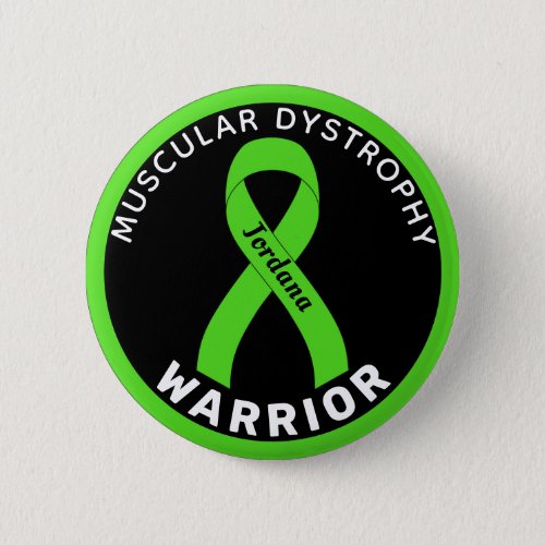 Muscular Dystrophy Warrior Ribbon Black Button