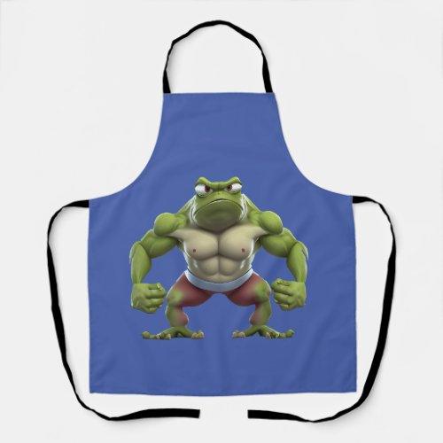 Muscular Frog Strong Muscular Bodybuilding Frog Apron