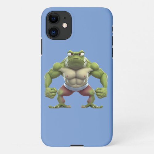 Muscular Frog Strong Muscular Bodybuilding Frog iPhone 11 Case