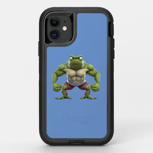 Muscular Frog Strong Muscular Bodybuilding Frog OtterBox Defender iPhone 11 Case