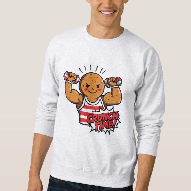 Muscular Gingerbread Cookie Lifting Candy Canes –  Sweatshirt (Front)