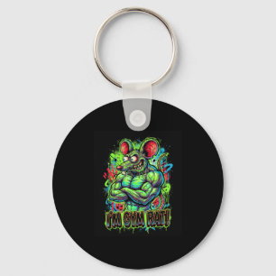 Muscular Gym Rat Bodybuilder Graffiti Workout Fitn Keychain