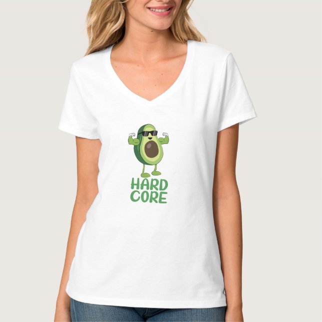 Muscular Hardcore Avocado Funny T-Shirt (Front)