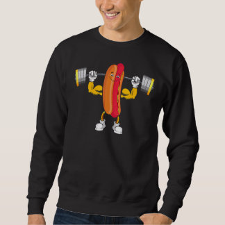 Muscular Hot Dog Deadlift Bodybuilding Fitness Gym Sweatshirt