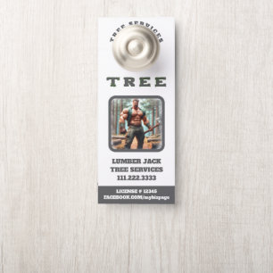 *~*  Muscular  Lumber Jack Tree Services QR Door Door Hanger