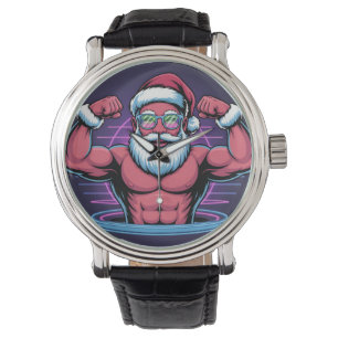 Muscular Santa Claus Bodybuilder Illustration Watch