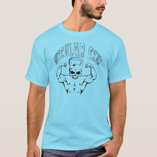 Muscular Skull Gym Fitness T_Shirt