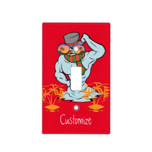 Muscular Snowman Tropical Vacation Thunder_Cove Light Switch Cover