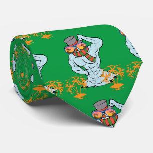 Muscular Snowman Tropical Vacation Thunder_Cove Neck Tie