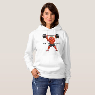 Muscular Tomato Bodybuilder Lifting Heavy Weights Hoodie