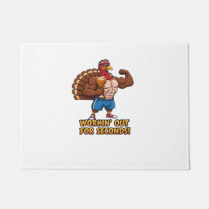 Muscular Turkey Gym Champion Funny Thanksgiving Cl Doormat