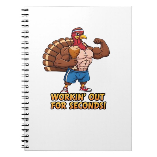 Muscular Turkey Gym Champion Funny Thanksgiving Cl Notebook (Front)