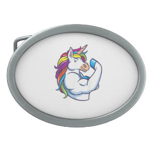 Muscular Unicorn - Funny Magical Fitness Bodybuild Belt Buckle
