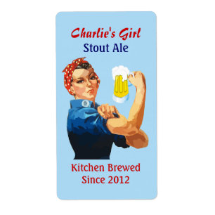 Muscular Woman Mini Beer Label