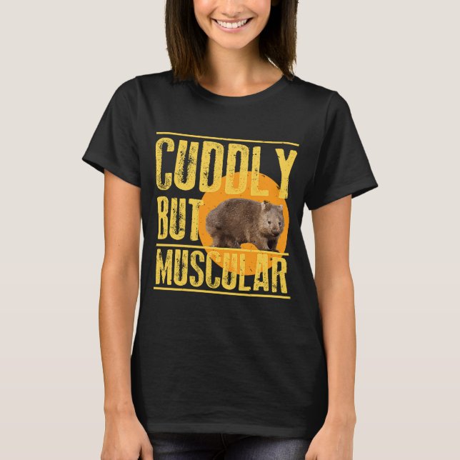 Muscular Wombat Gym Workout Training T-Shirt (Front)
