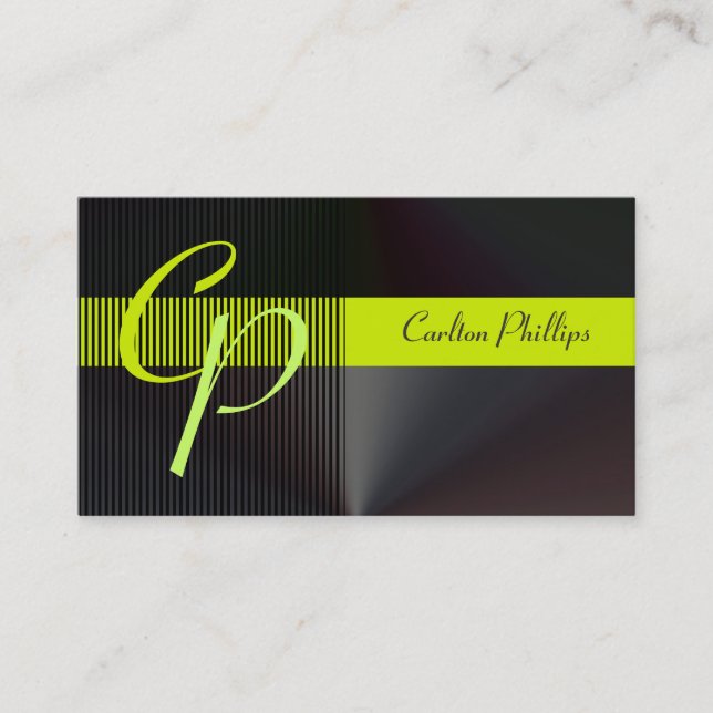 Musculine + eye catching monogram business cards (Front)