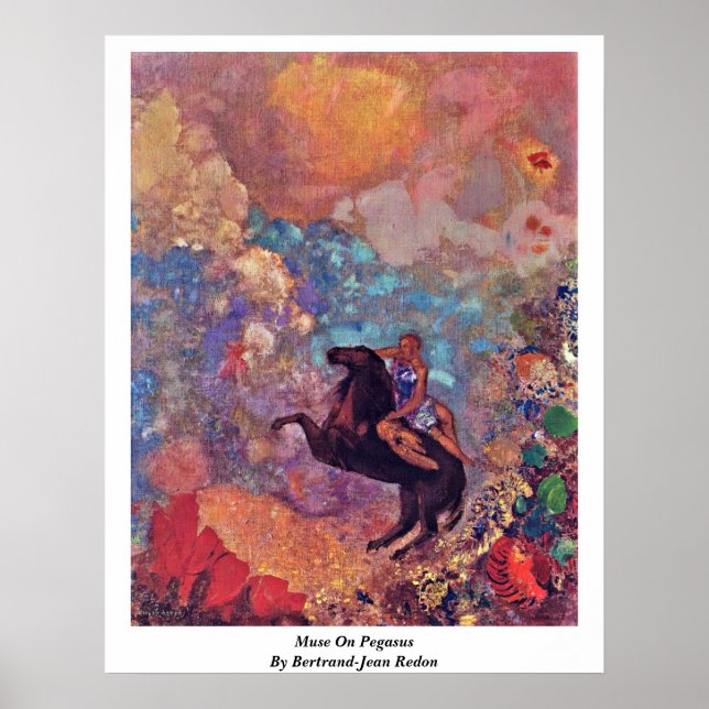 Muse On Pegasus By Bertrand-Jean Redon Poster (Front)