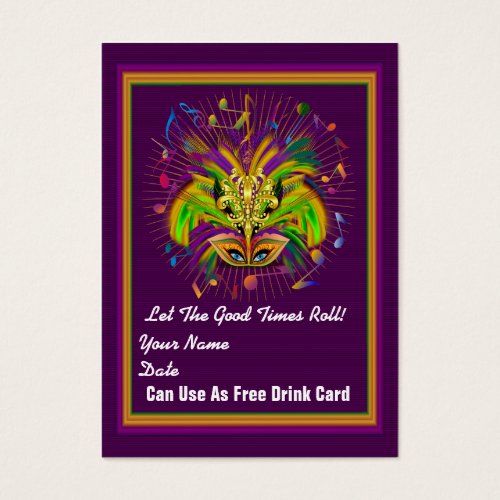 Muse Queen Mardi Gras Throw Card See notes Business Card Template