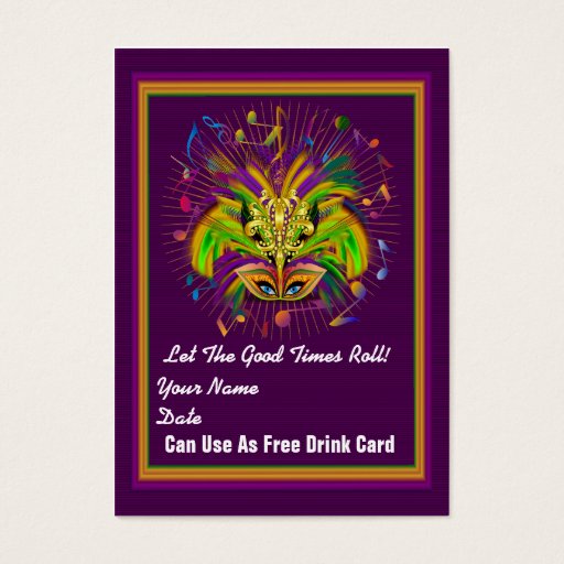 Customizable Muse Queen Mardi Gras Throw Card See notes Business Card Template