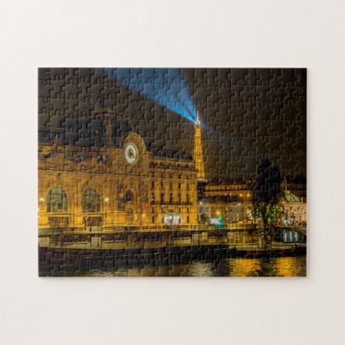 Muse dOrsay in Paris at night Jigsaw Puzzle