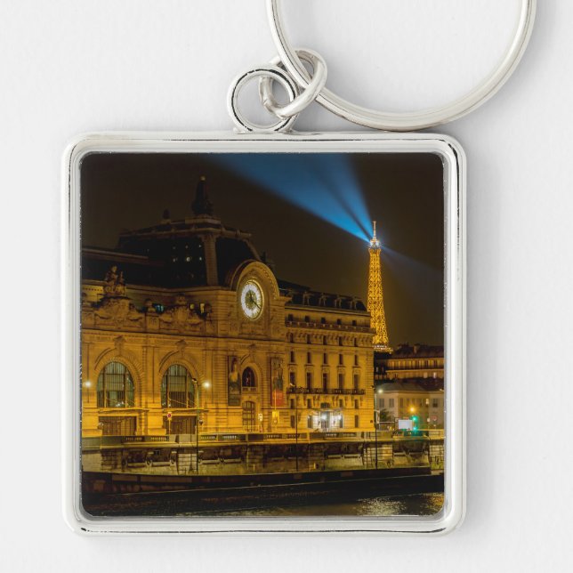 Musée d'Orsay in Paris at night Keychain (Front)