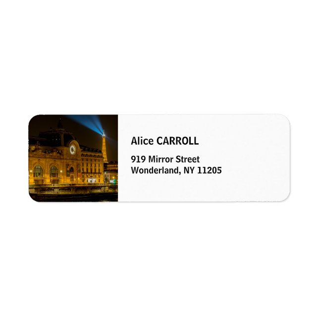 Musée d'Orsay in Paris at night Label (Front)