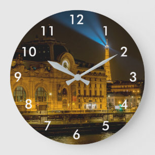 Musée d'Orsay in Paris at night Large Clock