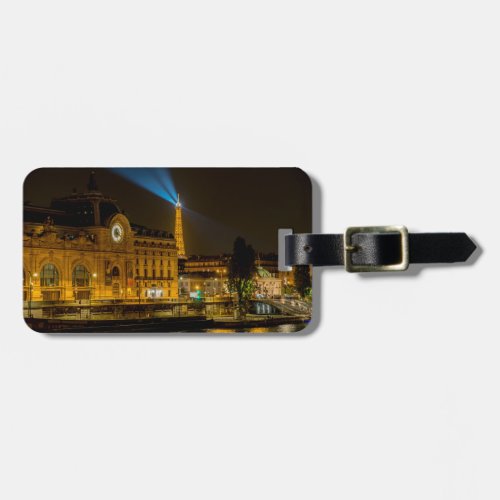 Muse dOrsay in Paris at night Luggage Tag