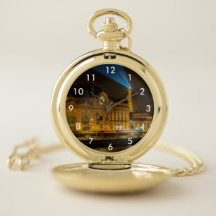Musée d'Orsay in Paris at night Pocket Watch
