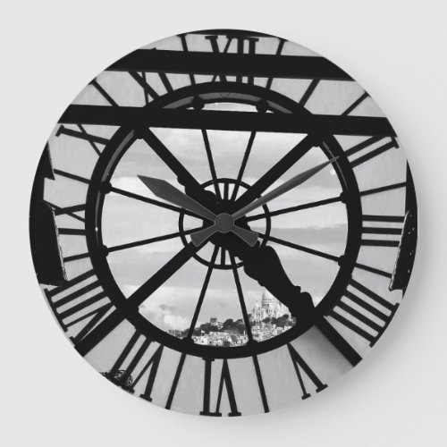 Muse dOrsay with Sacr Coeur Large Clock