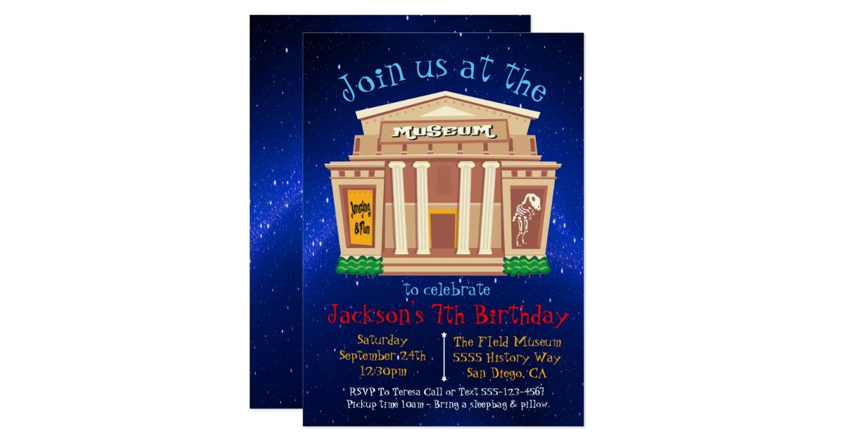 Museum Birthday Party Invitation | Zazzle.com