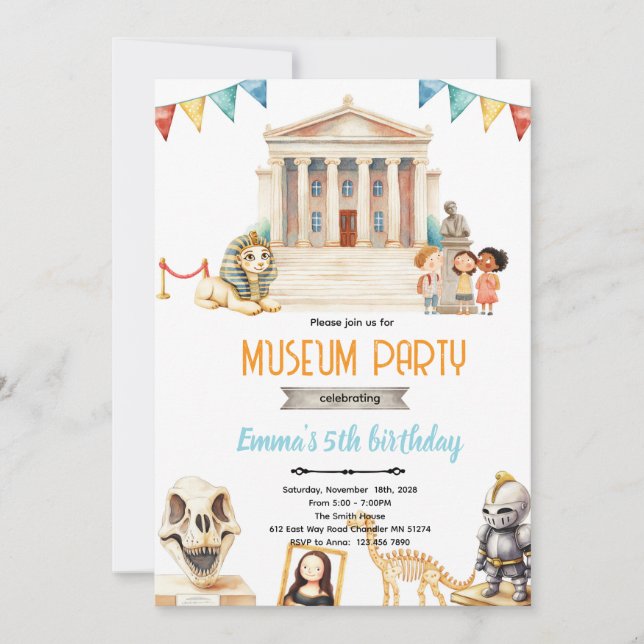 Museum day party Invitation (Front)