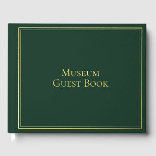 Museum Guest Book Green Gold Visitor Sign In