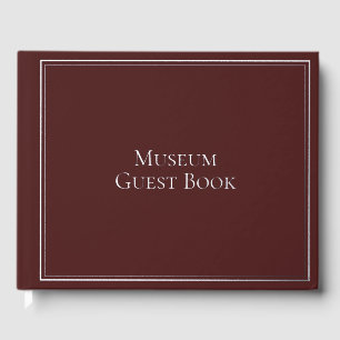 Museum Guest Book Silver Foil Burgundy Hardcover