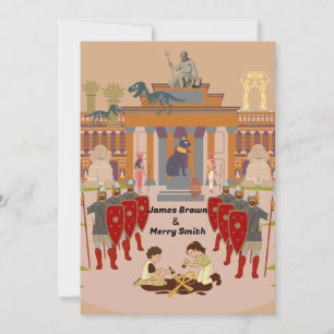 Museum History Dinosaur Love Kids Wedding Invitation