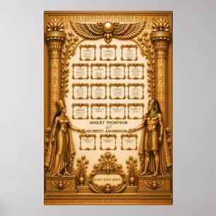 Museum Inspired Gold Wedding Seating Chart