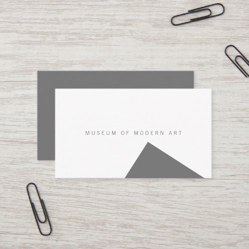 Museum Minimal Angle Front and Solid Back Business Business Card