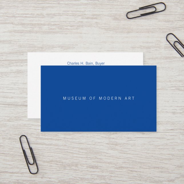 Museum Minimal Center Front and Back QR Code Business Card (Front/Back In Situ)