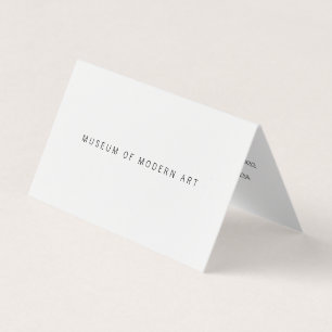 Museum Minimal Center Front and Back Two Business  Business Card