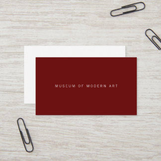 Museum Minimal Center Front and Back Two Business  Card